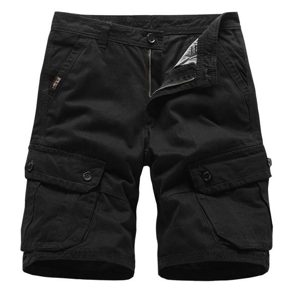 

men cargo shorts cotton 2021 summer men's baggy zipper short pants army green khaki tactical shorts, White;black