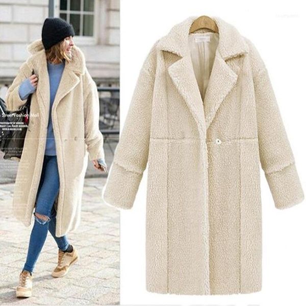 

women's wool & blends autumn and winter style large-size coat long-sleeved fashionable simple button1, Black