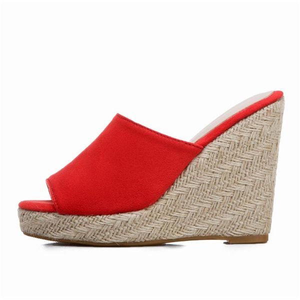 

slippers thick bottom platform women wedge heels mules shoes 2021 summer sandals woman open toe high-heeled, Black
