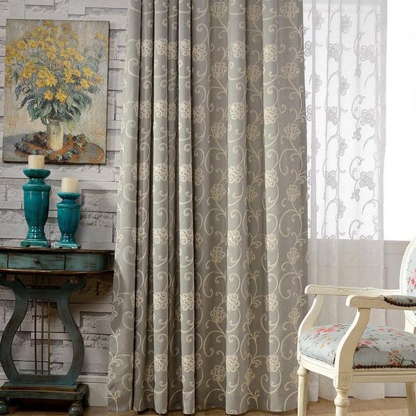 

curtain & drapes fragrant-cotton and linen curtains for living dining room bedroom three-dimensional embroidery american pastoral modern