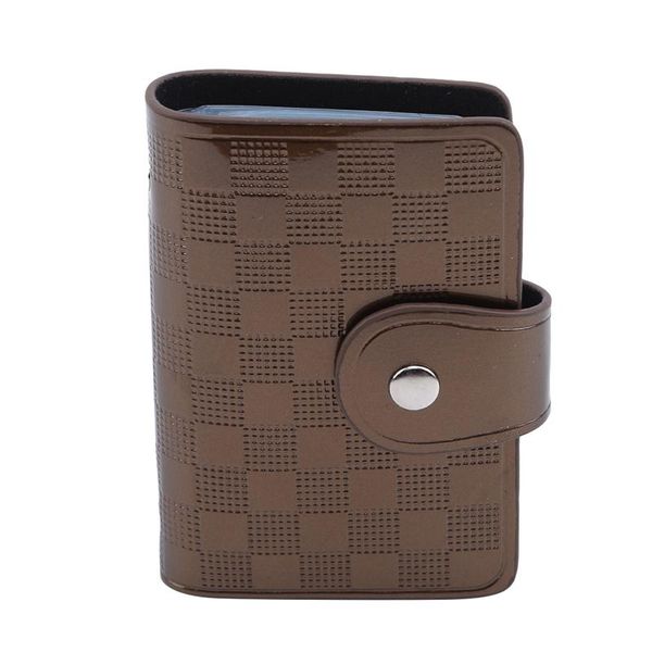 

card holders multicolor patent leather plaid bank package business discount storage purse classification bag, Brown;gray