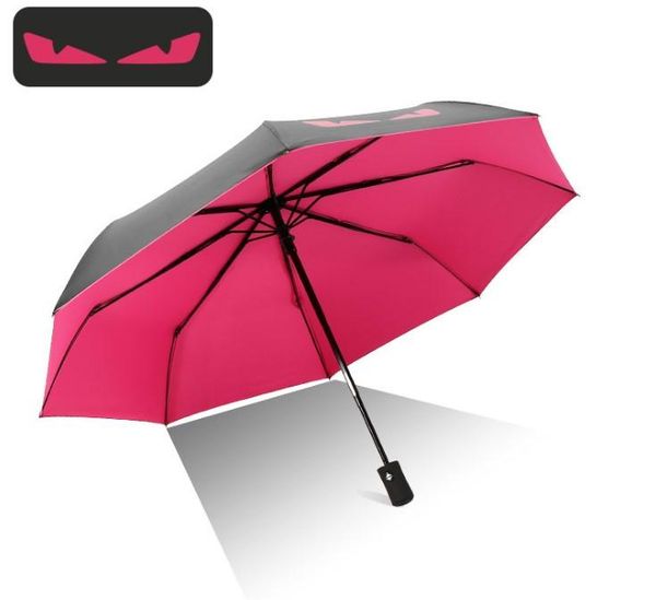 

umbrellas devil's eye sun umbrella folding black plastic automatic dual-use protection raining