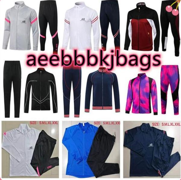 

20 21 22 survetement jacket tracksuit cavani mbappe soccer training suit 2021 di maria maillot de football verratti jogging long zipper bb, Black