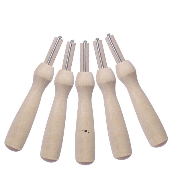 NEW5PCS Supporto per manico in legno con aghi per infeltrimento Artigianato fai da te Cucito cucito Feltro Aghi a mano Strumento RRE11529