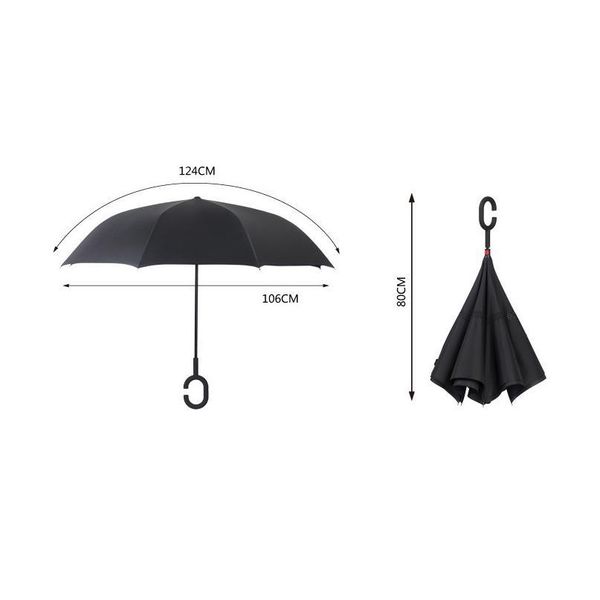 

2018 folding long shank double layer inverted umbrella windproof reverse c-hook male golf umbrella reverse umbrellas f qylype