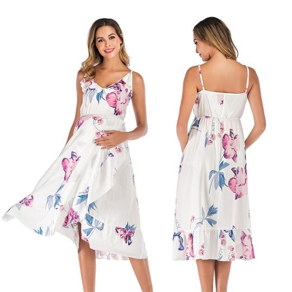 

2020 new women's beach dress with ruffle sling and irregular printing, Black;gray