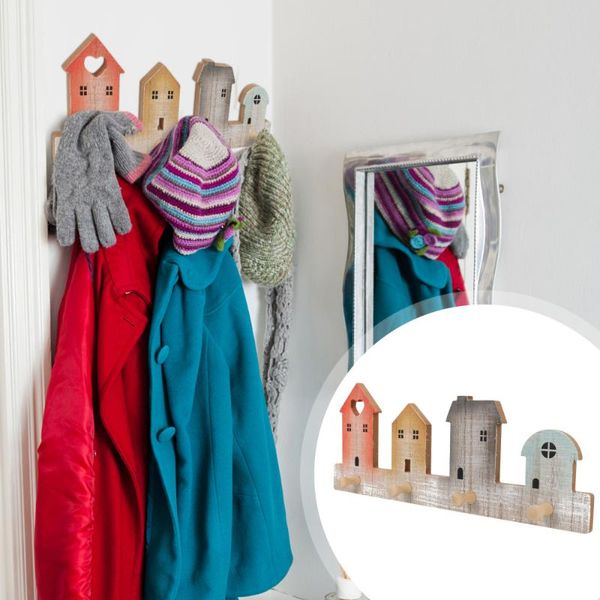 

hooks & rails 1pc unique hat overcoat wall hanger wooden clothes hanging rack for home