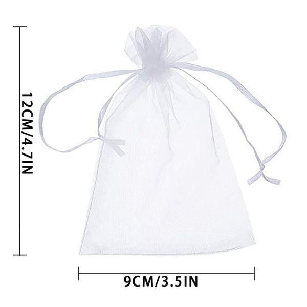

100pcs drawstring organza bags pouch jewelry packaging & display bags gift bag for wedding party birthday gifts box 9x12 cm