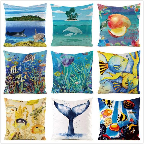 

cushion/decorative pillow 45cm*45cm **ocean** inimitated silk fabric throw covers couch cushion cover home decorative pillows case
