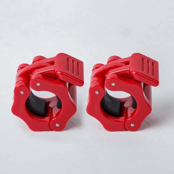 

accessories pair of barbell clamps quick release lock 1 inch diameter standard bar weight plates collar clips weightlifting fitness training