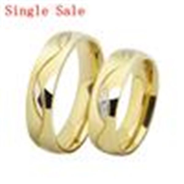 

fashion cz diamond couple rings for men women 18k gold plated stainless steel wedding jewelry wholesale ing, Golden;silver