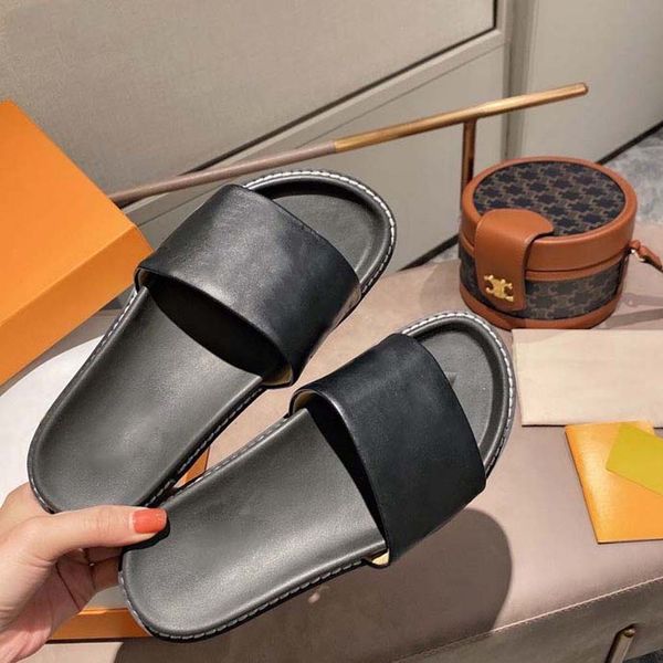 

women summer rubber sandals beach slide fashion scuffs slippers indoor shoes size eur 35-41 with box 01, Black