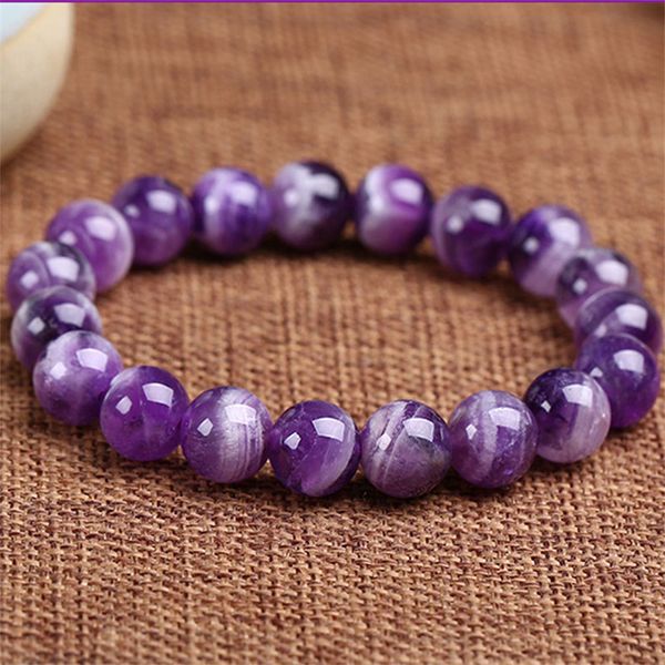 

drop natural material amethyst energy stone purple charoite bracelet round bead bangle quartz crystal jewelry love gift, Golden;silver