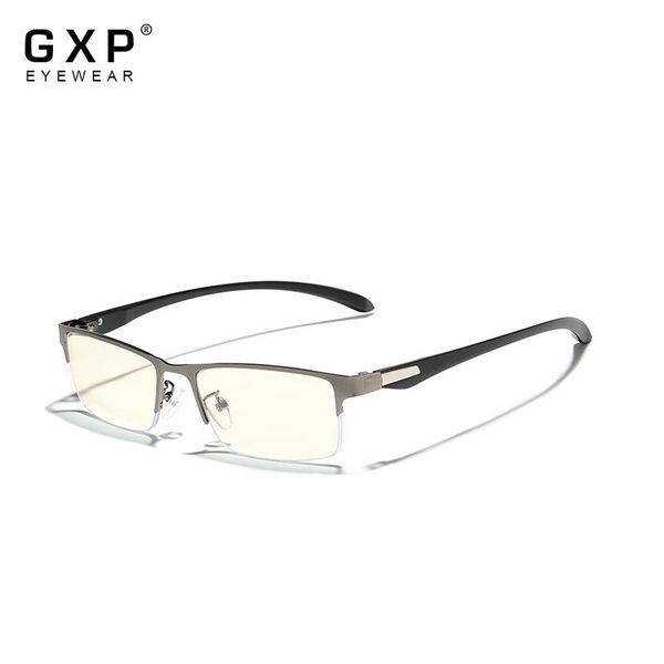 

fashion sunglasses frames gxp tr90 alloy glasses frame business style male blue light blocking lens ultralight eye myopia prescription eyegl, Black