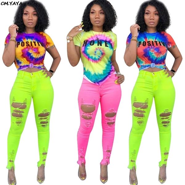 2019 New Women Galaxy Letter Gravata Tingido 3D Design Impressão O-pescoço de Manga Curta Tee Top Moda Casual T-shirts Verão 3702 210306