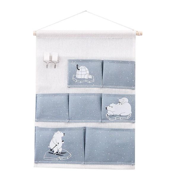 

storage bags multipurpose sundries bedroom organizer cotton linen makeup organizador bag wall hanging useful home organization