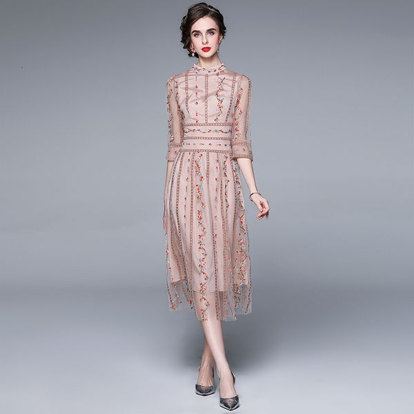 

french gentle dress 2021 early autumn fashion show high-end women's embroidered, Black;gray