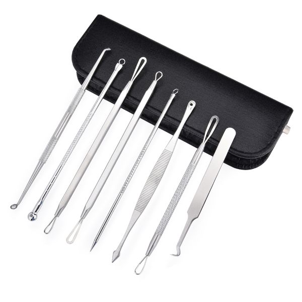 

blackhead remover kit acne extractor treatment tools stainless steel comedone blemish removal tweezer pimple needles skincare