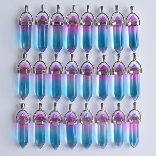 Мода Colorfull Glass Flower Hexagonal Column Chally Plandar Point Handmade Подвеска для ювелирных подвесок Ожерелье делает оптом