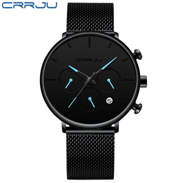 

wristwatches fashion men's quartz watch stainless steel strap waterproof calendar three eye party gift relojes para hombre y30, Slivery;brown