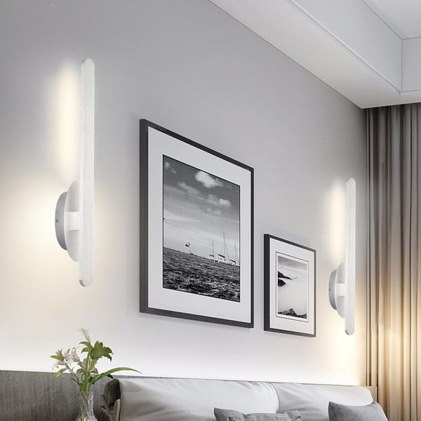 

wall lamp modern led lamps living room aluminum wire drawing lighting 6w 18w ac100-220v acrylic light on the bedroom