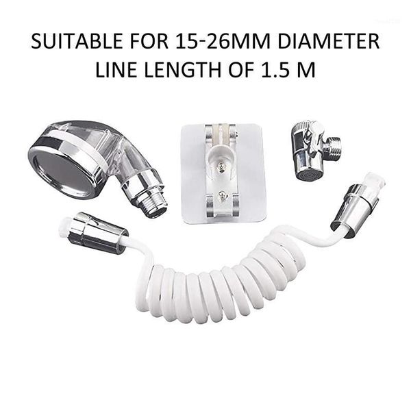 

bathroom shower sets 360 rotatable long hose portable pullable foaming faucet spring tube white kitchen extension extender #g31