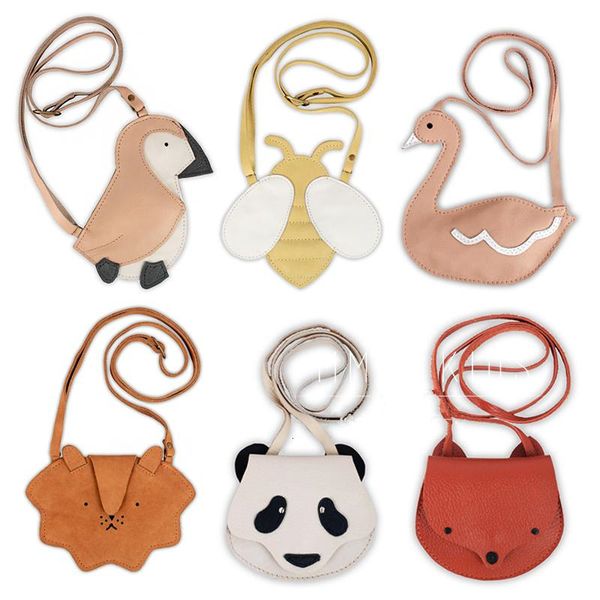 

2021 baby kids girls pu leather shoulder bag new brand school messenger handbag crossbody satchel animals children boys bags 3hzm, Red;brown