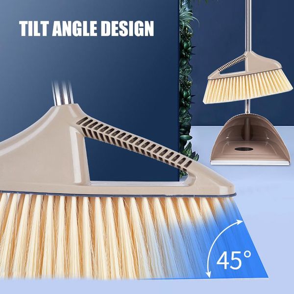 

broom and dustpan set standing upright dust pan long handle lobby broom mu8669