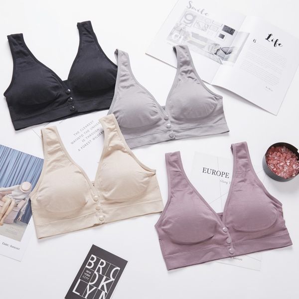 

2019 effen colour breast vessel stretchy front button-down feeding bra for pregnant woman bralettes, Red;black