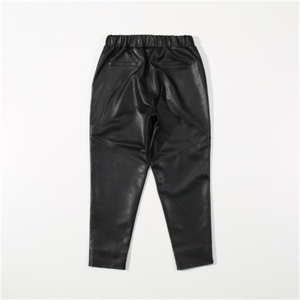 

2021 new female fashion genuine sheep leather pants c8 3f5s, Black;white