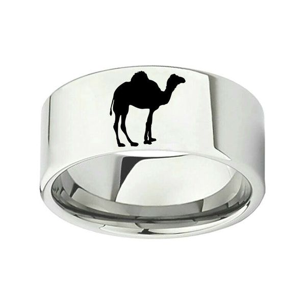 

10mm the camel logo band stainless steel silver rings gifts size 6-13