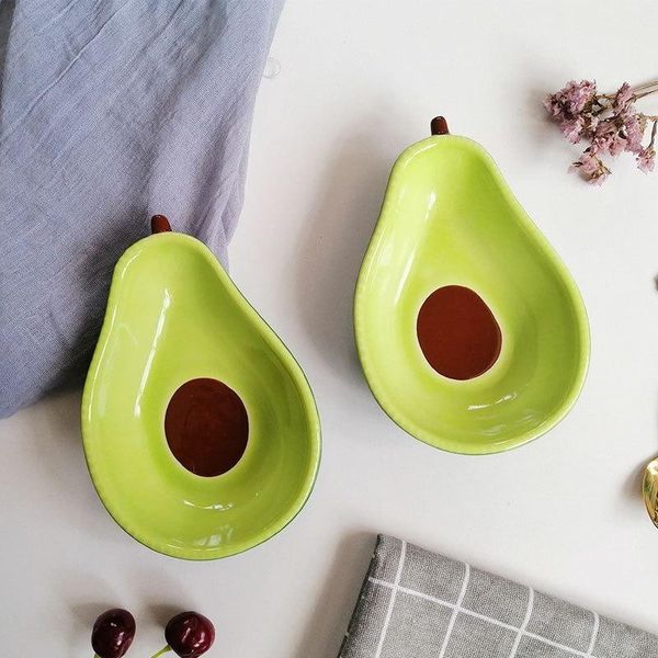 

bowls korean avocado cute ceramic plate creative tableware dessert snack kitchen salad bowl po props decoration