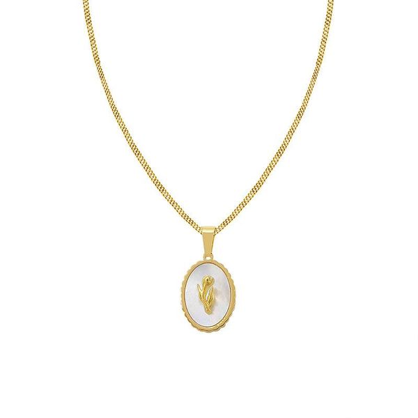 

pendant necklaces stainless steel irregular gold flower tulip white seashell necklace for women hip hop steampunk accessories jewelry, Silver
