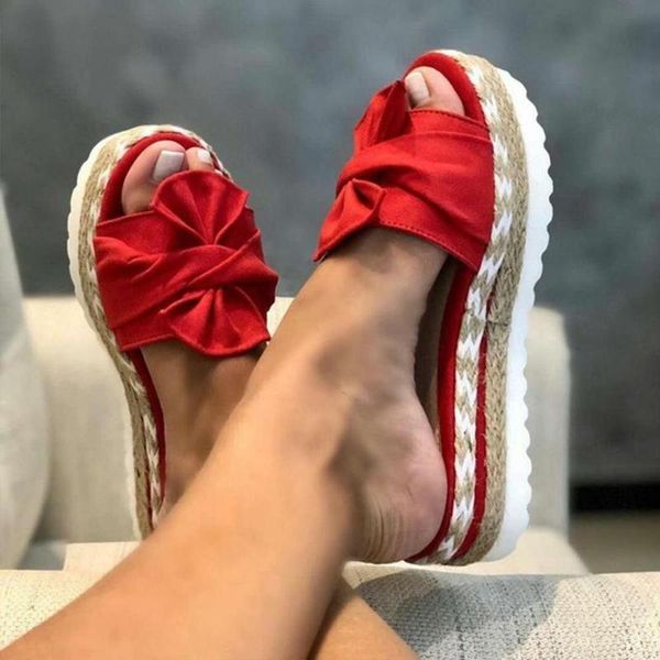 Slippers Sandals Women 2021 Bow Cunky Yellow Summer Summer Sexy Sexy Platform Open Dropship Casual Wholesale