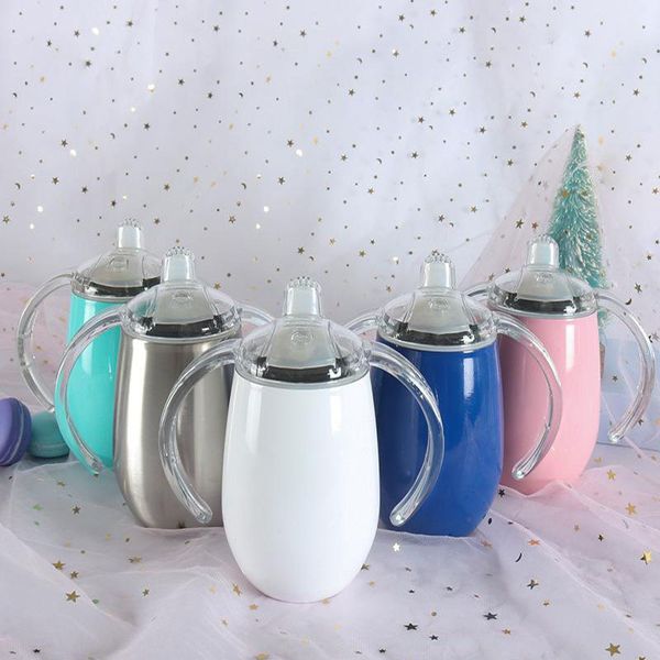 

12 color baby pacifier, 10 oz stainless steel handle vacuum insulated coffee children soft cup, direct shipping