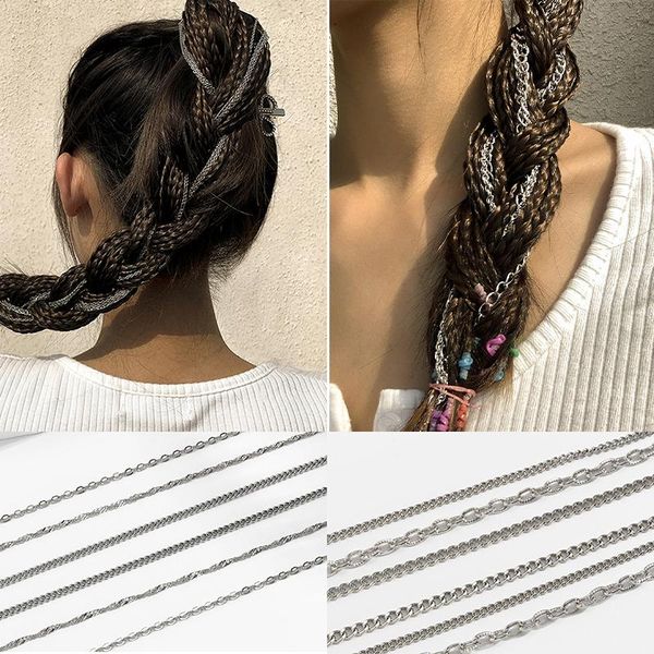

hair clips & barrettes fashion handmade diy metal long chains wig jewelry accessories braided headwear for women girl christmas gifts, Golden;silver