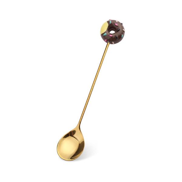 

spoons stirring spoon fruit fork with innovative lollipop and cute donut shaped for dessert shops do