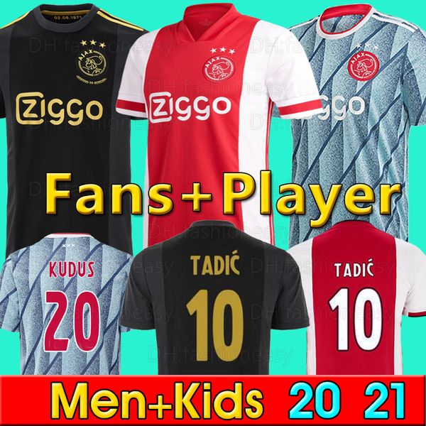 

20 21 ajax amsterdam fc soccer jersey 2020 2021 promes álvarez tadic neres van beek men kids football shirts uniforms kits maillot ajax, Black;yellow