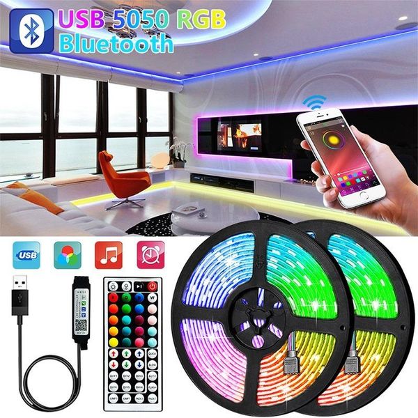 

strips 5 -10mbluetooth led strip light usb 5v rgb lights flexible lamp tape ribbon tv deskscreen backlight diode