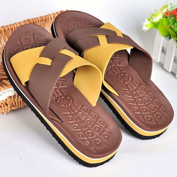

men home slippers new indoor bathing bathroom slippers sandals summer mens and womens non-slip flip flops flat shoes 46, Red;white