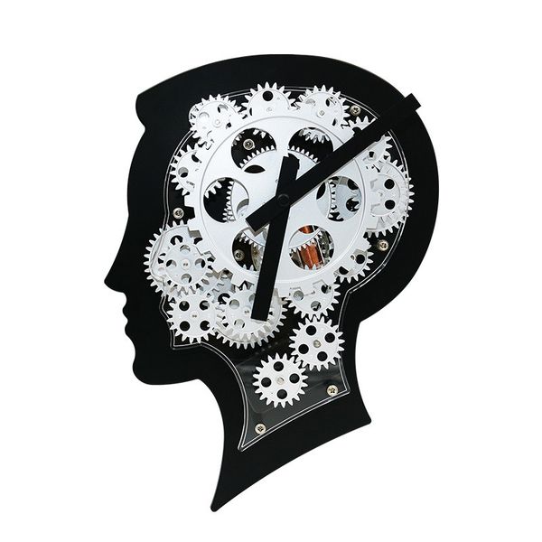 

2021 new 3d quartz brain modern art great mechanical style gear diy multi-function wall watch for house/office decoration z0hu