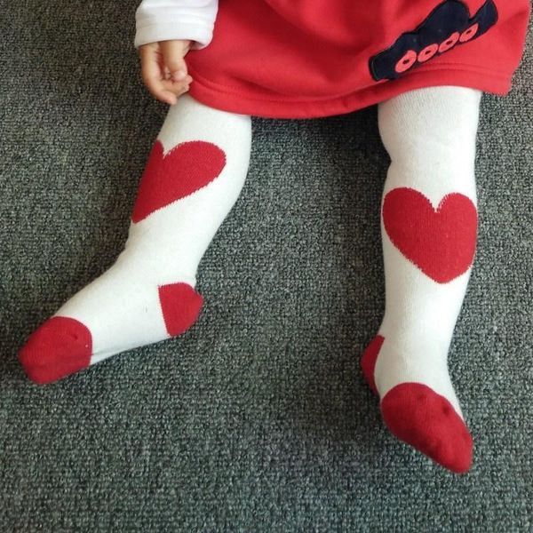 

yuxic newborn baby tights red love heart printed knitted girls stockings kids tights for girls pantyhose baby pants, Blue