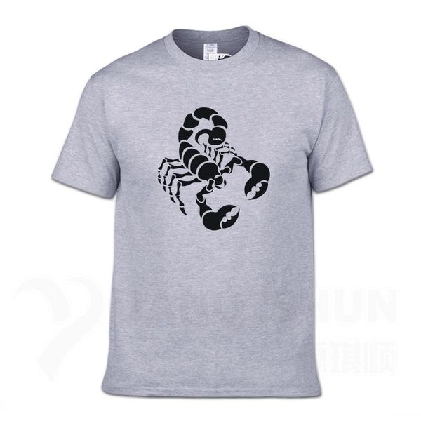 

all-match men's t-shirts scorpion printed summer clothing 16 colors o-neck cotton short sleeve tees shirt animal, White;black