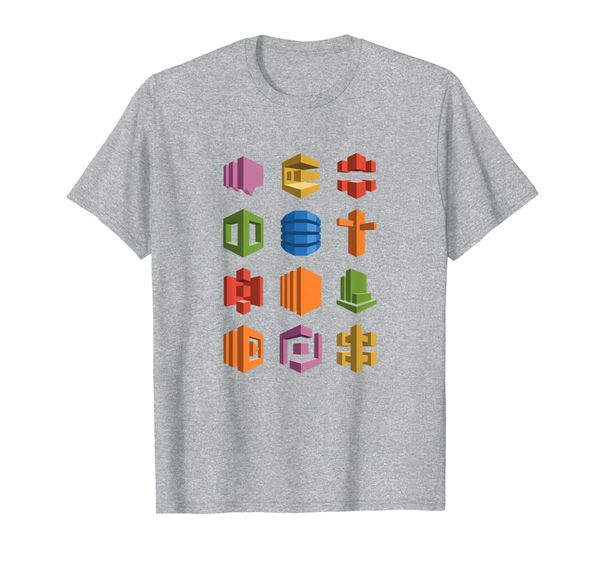 

aws microservices tech stack hackerthon startup t-shirt, White;black