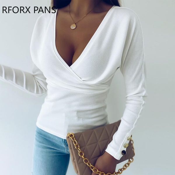 

women's sweaters women casual deep v neck long sleeve wrap, White;black