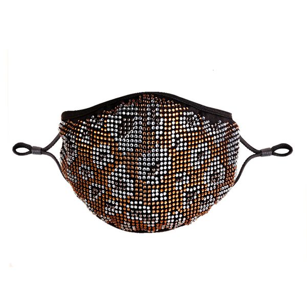 

mask facemask leopard print drill filter piece black washed cotton with