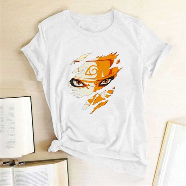 

women's t-shirt naruto rikudousennin modo t shirt anime summer women t-shirts narutos cartoon game characters cool fashion oversized o-, White