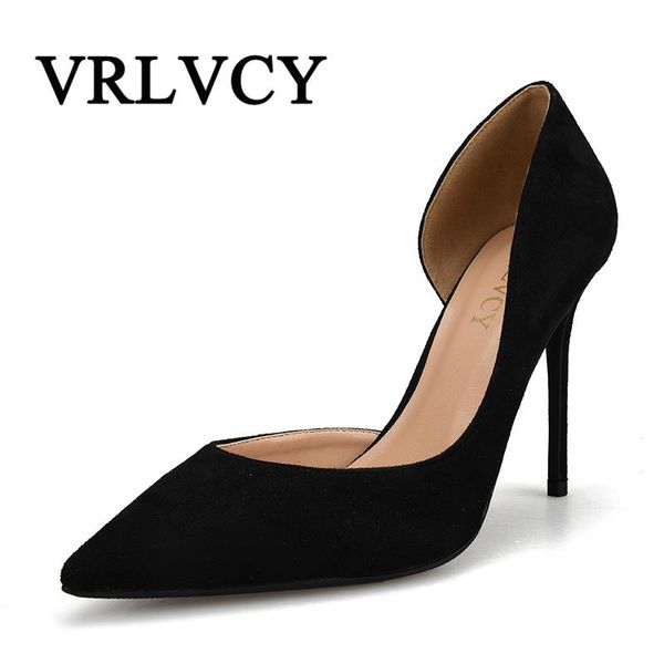 

2021 thin heels woman party pumps stiletto high heels new fashion woman 10cm wedding shoes, Black
