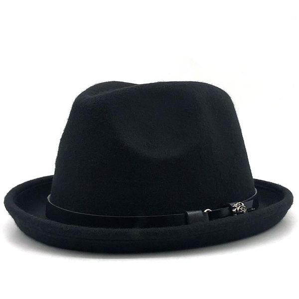 

wide brim hats simple men's felt fedora hat for gentleman winter autumn roll up homburg dad jazz, Blue;gray