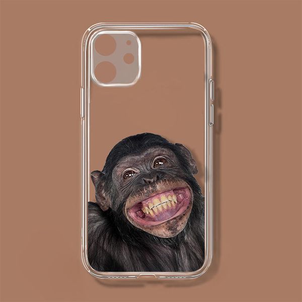 Umorismo cane maiale scimmia caso 1 pz TPU Custodie morbide per Apple iPhone 13 12 11 Pro MAX XS XR SE 2 Scegli l'immagine a colori